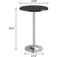 thumbnail image 3 of XPOPR Bistro Pub Table Round Bar Height Cocktail Table Metal Base MDF Top Obsidian 23.8-Inch Top, 39.5-Inch Height (1, Black-2), 3 of 8