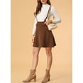 thumbnail image 5 of INSPIRE CHIC Women's Skirt Faux Pocket Buttons Decor Above Knee Suspender Skirt XS Caramel-1, 5 of 7