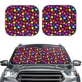 thumbnail image 2 of Honeii Colorful Hearts Print Foldable Car Sun Shade for Windshield, 2-Piece UV Protection Shade, Protects Car Interior, Ideal for Cars, Trucks, SUVs-Medium, 2 of 6