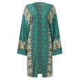 thumbnail image 5 of CAIXIA Womens Bohemian Print Loose Long Sleeve Cardigan, Lightweight Casual Beach Holiday Vacation Cover Up Top,Mint Green, 5 of 7