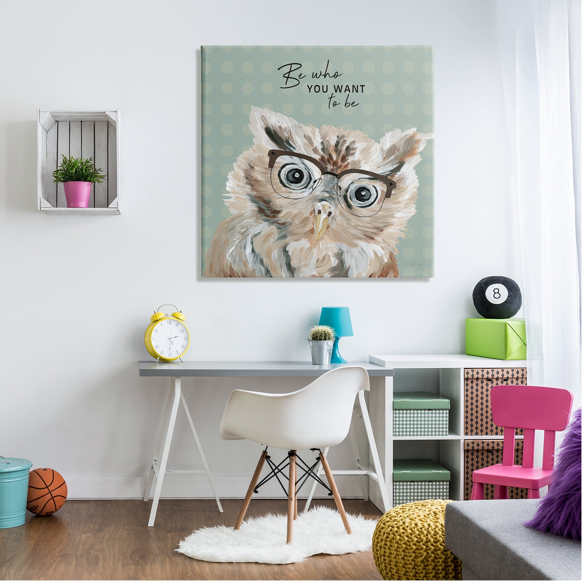 Stupell Be Who You Want To Owl Animals & Insects Painting Gallery Wrapped Canvas Print Wall Art