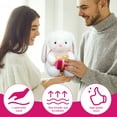 thumbnail image 5 of Plush toys-sitting lop-eared rabbit, Easter white plush rabbit with apples, soft, cute and realistic standing pink plush toy with long ears, 5 of 5