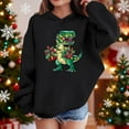 thumbnail image 2 of Lorytime Christmas Sweaters for Kids Girls Boys Dinosaur Hoodies Long Sleeve Pullover Drop Shoulder Cute Tops Black, 2 of 4