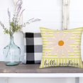 thumbnail image 2 of Hello Sunshine Pillow Covers 16x16 Inch Set of 2 Pink Daisy Floral Yellow White Striped Farmhouse Cotton Linen Pillow Cases Spring Summer Decorations Cushion Cover for Outdoor Sofa Couch, 2 of 6