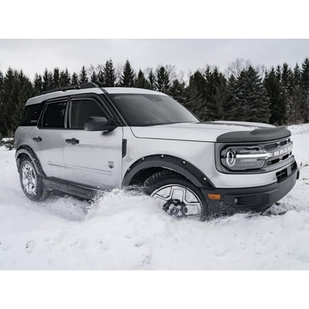 Bushwacker by RealTruck Pocket/Rivet Style Front Fender Flares | 2-Piece Set, Black, Smooth Finish | 20133-02 | Compatible with 2021 - 2024 Ford Bronco Sport