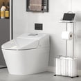 thumbnail image 3 of Freestanding Toilet Paper Holder with Storage Shelf for Phone, Tablet, Magazine - Silver, 3 of 6