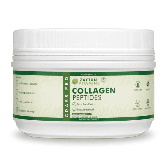 Zaytun Halal Collagen Peptides, Hydrolyzed Type I & III, 10 oz, US Made