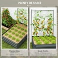 thumbnail image 4 of Outsunny Galvanized Raised Garden Bed with Trellis, Open Bottom, Dark Grey, 4 of 9