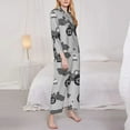 thumbnail image 5 of Wukai Gray Tractor Print Women's Pajama Set - Soft Long Sleeve Sleepwear for Comfort and Style-Large, 5 of 9
