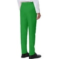 thumbnail image 3 of INSPIRE CHIC Men's Formal Flat Front Straight Fit Solid Prom Dress Pants 30 Dark Green, 3 of 6