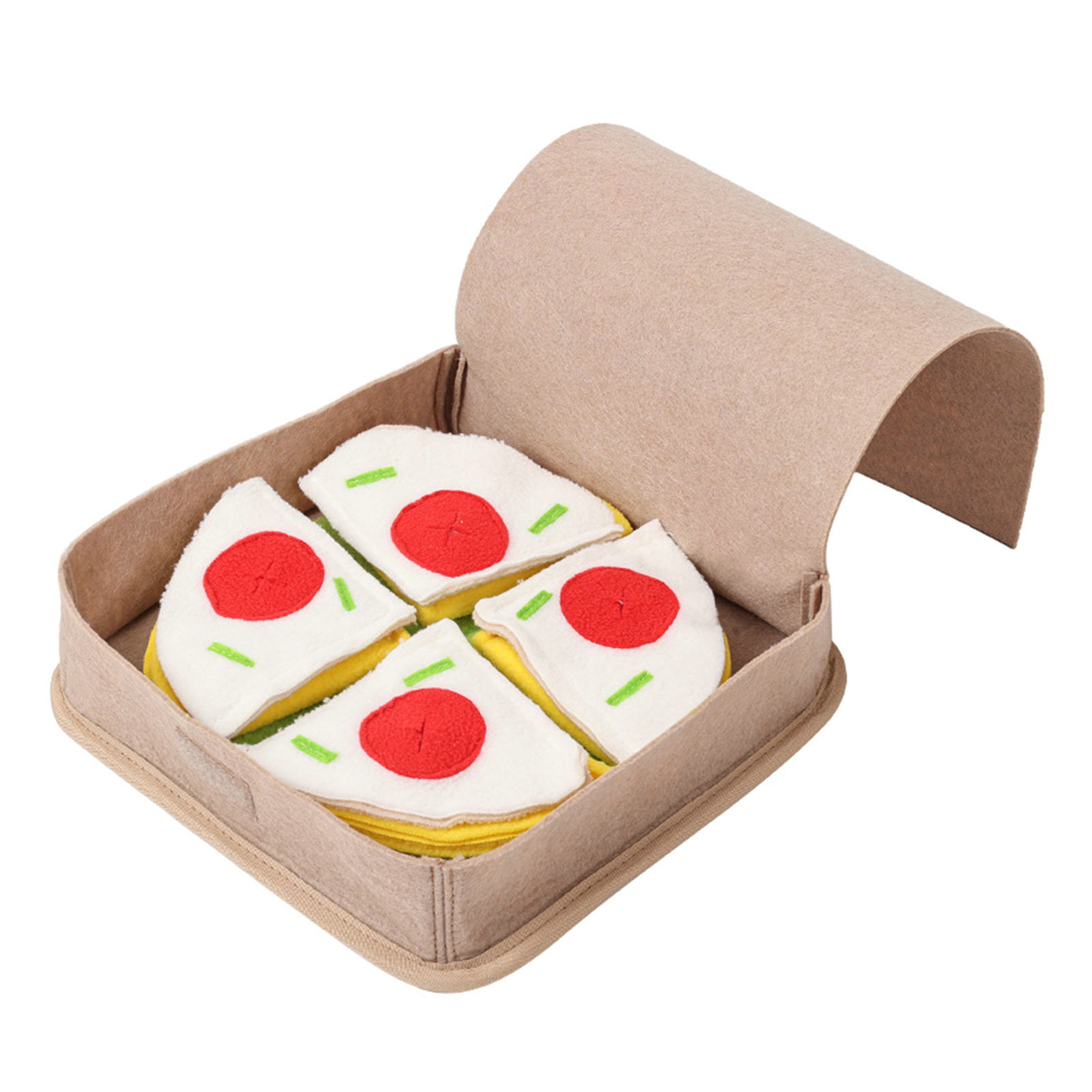 Pnellth Pet Sniff Toy Pizza Shape Dog Puzzle Toy Relieve Stress Puppy Foraging Toy