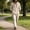 Khaki, variant on Natural Linen Two-Piece Set With Hooded Henley Top And Drawstring Pants Button Down Linen Shirts with Hood and Beach Pants Loose Fit Casual Vacation Outfits Army Green L