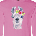 thumbnail image 4 of Inktastic Cute Llama with Flower Long Sleeve T-Shirt, 4 of 5