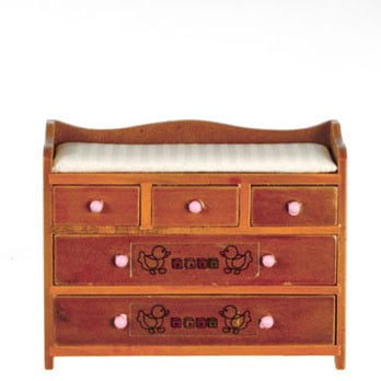 - Dollhouse Changing Table/Walnut W/Abc Design