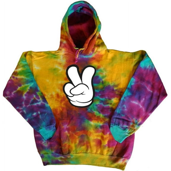 Tie Dye Hoodie Peace Sign Fingers Sweatshirt