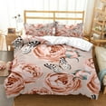 thumbnail image 2 of Rose Flower Butterfly Art Print Three Piece Bedding Set Fashion Children or Adults for Beds Quilt Covers Pillowcases Bedding Set, 2 of 6