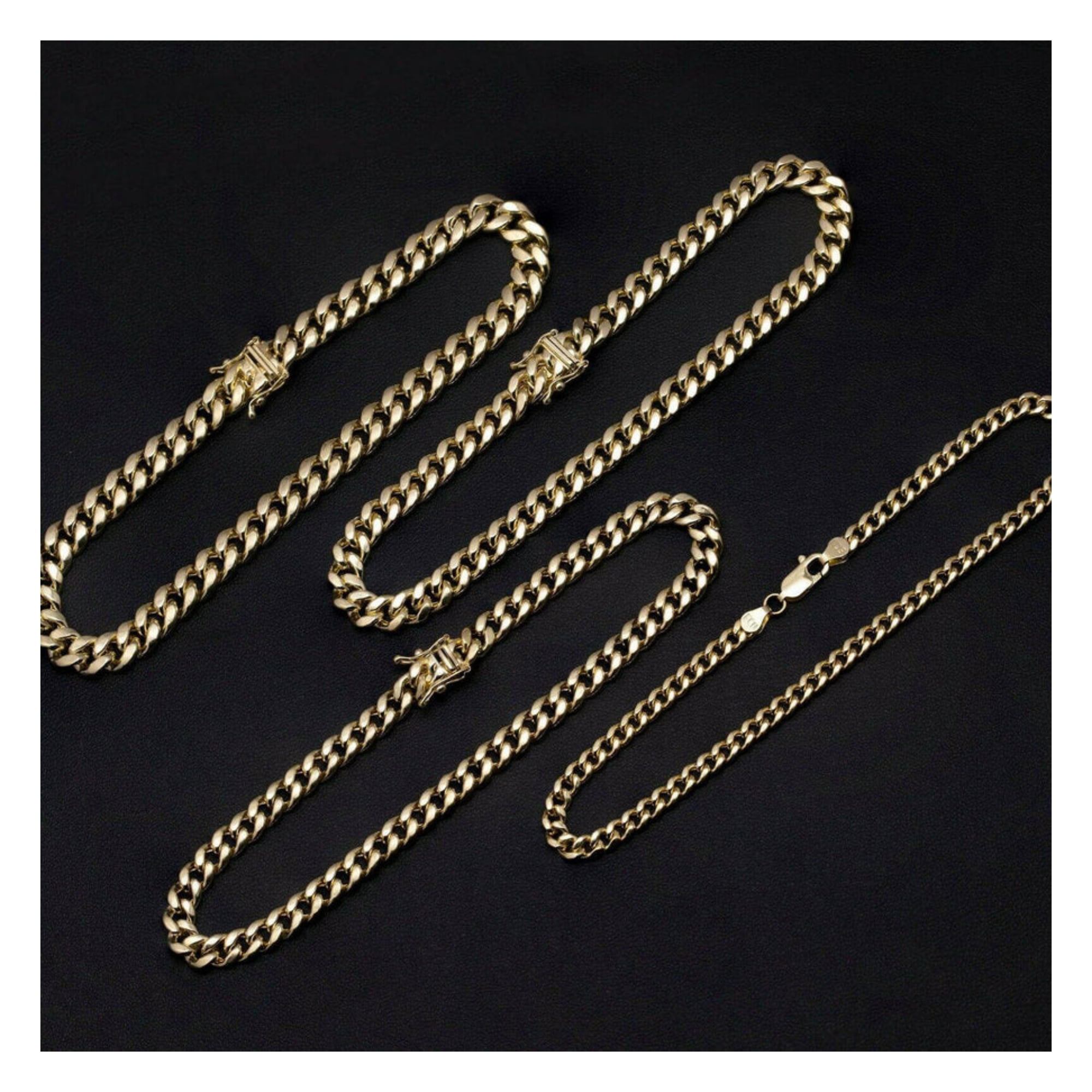 Miami Cuban Link Chain Anklet 10K & 14K Yellow Gold, Unisex Adult - Goldum NYC