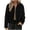 Black, variant on Women's Suede Jacket Casual Button Down Cropped with Long Sleeves for Autumn Work and Outerwear M Size Black