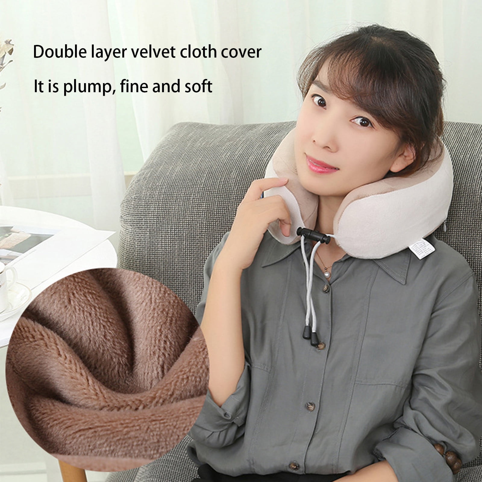 Neck Massager & Travel Pillow - U-Shaped Neck Pillow & Electric Massager  for Muscle, Shoulder, Cervical Pain Stress Relief - Memory Foam Massage  Pillow for Home, Office, Airplane,Car 