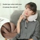 thumbnail image 4 of Almohada de espuma viscoelástica para el cuello con masaje - Almohada de viaje en forma de U para aliviar el dolor cervical, calor y vibración USB, uso en oficina y avión, marrón/negro/gris, 4 of 6