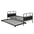 thumbnail image 4 of Twin Daybed Platform Bed with Trundle Built-in Casters,Metal Bed Frame for Kids Teens Adults,No Box Spring Needed,Black, 4 of 7