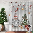 thumbnail image 4 of Grey Gnomes Christmas Shower Curtains for Bathroom, Xmas Tree Branch Balls Snowflake Waterproof Fabric Shower Curtain for Bathroom Bathtub Decoration, Machine Washable, 72"x84", 4 of 9
