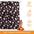 thumbnail image 3 of Pink Pumpkins Fall Shower Curtains for Bathroom, Autumn Thanksgiving Botanical Black Waterproof Fabric Shower Curtain, Decorative Bathroom Curtain for Bathtub, 72"x84", No Hooks Included, 3 of 9