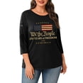 thumbnail image 2 of Trgacdwlo XL-5XL Plus Size Women's 250th Anniversary Patriotic 3/4 Sleeve 4th of July Shirt Summer Freedom Womens Tunic Tops, 2 of 5