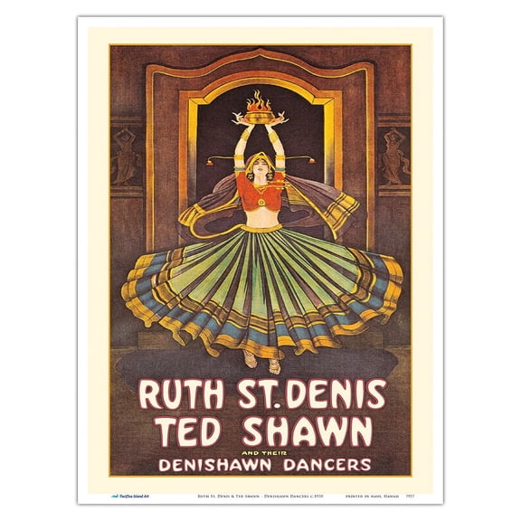 Ruth St. Denis & Ted Shawn - Denishawn Dancers - Vintage Dance Poster c.1920 - Master Art Print (Unframed) 9in x 12in