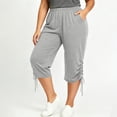 thumbnail image 2 of Maean Women's Plus Size Capris with Pockets Elastic Waist Lounge Cropped Pants Workout Yoga Joggers, 2 of 7