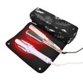 thumbnail image 3 of Hair Tool Organizer Bag with Heat Resistant Mat Removable Travel Storage Case for Hot Air Brushes Curling Irons Black Holly Leaves, 3 of 8