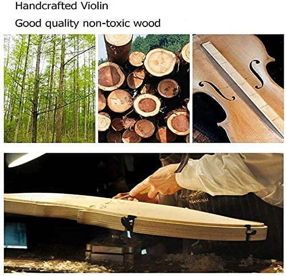 Clearance! 3/4 Acoustic Violin Case Bow Rosin Natural