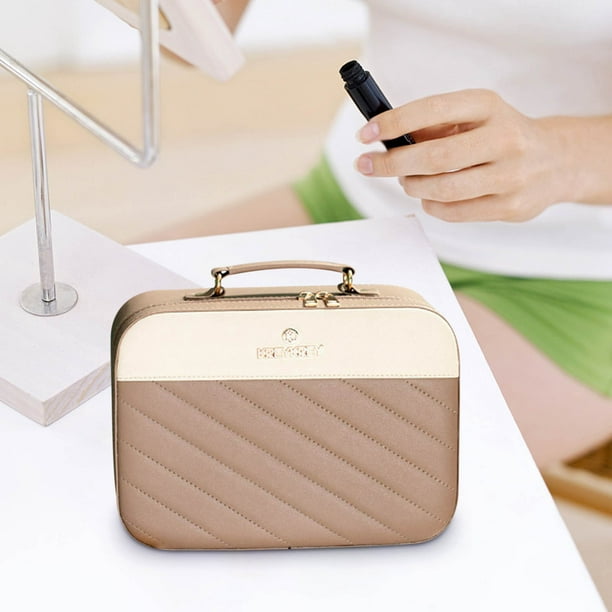 Travel Makeup Bag with Brush Holder Travel Cosmetic Organizer Brush Holder Waterproof Makeup Artist Storage Box Zipper Pouch Toiletry Bag Organizer