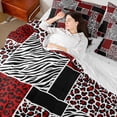 thumbnail image 4 of jejeloiu Jungle Animal Leopard 7-Piece Twin Bedding Sets,Cheetah Zebra Print Buffalo Bedding Comforter Set,Black White Red Sheet Sets For Adults,Microfiber Bedroom Decor Reversible, 4 of 8