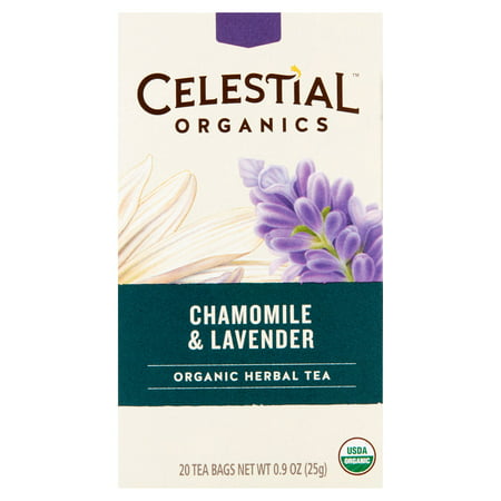 Celestial Organics Camomille et Lavande Tisane bio 20 sachets de thé, 0,9 oz, 6 pack