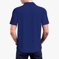 thumbnail image 3 of Balery Navy Blue Printed Men’s Short Sleeve Polo Shirt, Midweight Men's Shirt,Golf Polo shirts -Small, 3 of 8