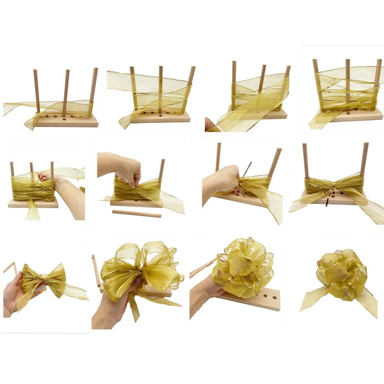 Bow Maker Bow Making Tool for Ribbon,Wooden Wreath Bow Maker for Making  Gift Bows, Wrist Corsages, Party Decorations, Hair Bows, Holiday Wreaths 