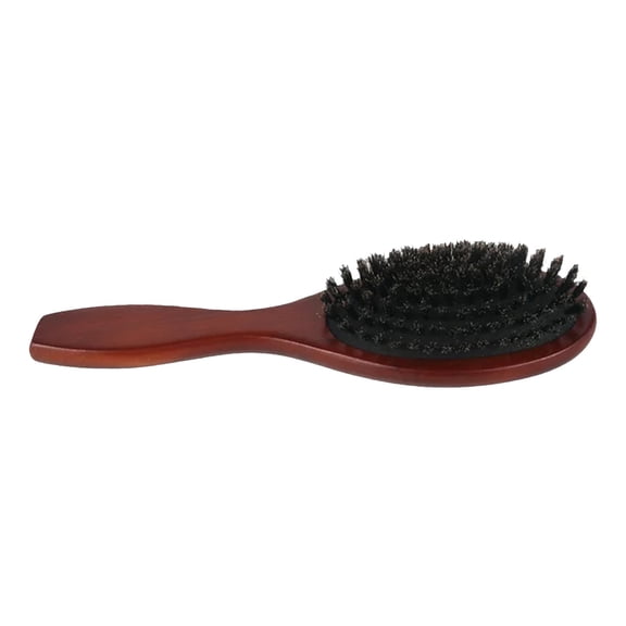 Wooden Boar Soft Natural Bristles 8.66" Oval Hair Brush, Detangling, Anti-Static Technology, Brown