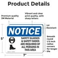 thumbnail image 2 of (2 Pack) Safety Glasses & Safety Shoes Sign With Symbol OSHA Notice Sign 7 Inch X 5 Inch Vinyl Label Decal Sticker Weather Resistant, UV Protected for Workplace, Business, and, 2 of 7