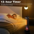thumbnail image 5 of 25" Tower Space Heater with 3D Flame, 1500W Portable Electric Heater with Thermostat, 60° Oscillation, Timer, Remote Control, for Indoor Bedroom Office Home, Black, 5 of 15