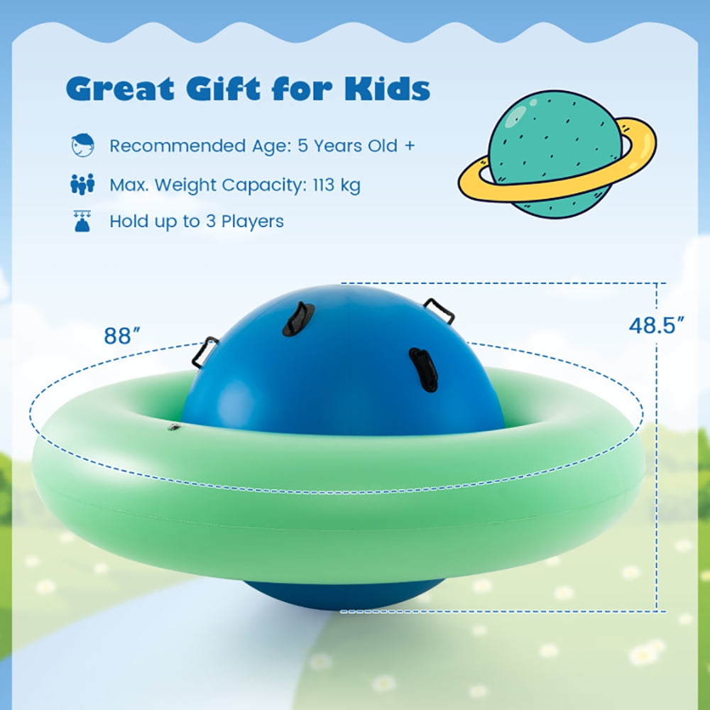 Spaco 7.5 Foot Giant Inflatable Dome Rocker Bouncer with 6 Built-in Handles for Kids-Green, Blow Up Backyard Toy for Outdoor Game Activities, Gift for Boys Girls Ages