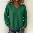 thumbnail image 4 of Aezemi V Neck Pullover Shirts Womens Fashion Long Sleeve Dressy Comfy Home Blouses Winter Fall Outdoor Workout Trendy Flowy Tees S, 4 of 6