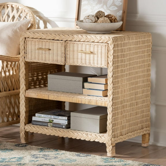 bali & pari Lanica Japandi Console Table, Pale brown
