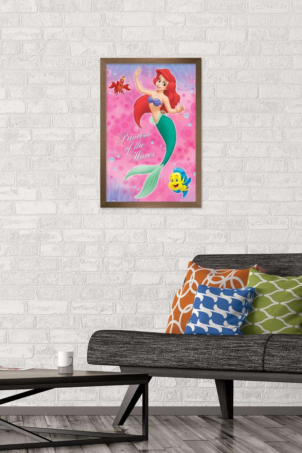 Disney The Little Mermaid - Group Wall Poster, 14.725" x 22.375", Framed
