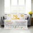 thumbnail image 4 of 50th Birthday Gifts for Men Women Happy 50 Year Old Gifts Friendship Unique Turning 50 Bday Gift Idea for Best Friend Dad Husband 50th Birthday Decorations Present for Him Throw Blanket 60 X 50, 4 of 5