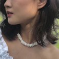 thumbnail image 2 of Shell Choker Necklace Adjustable White Clam Chips Seashell Hawaiian Summer Beach Jewelry, 2 of 5