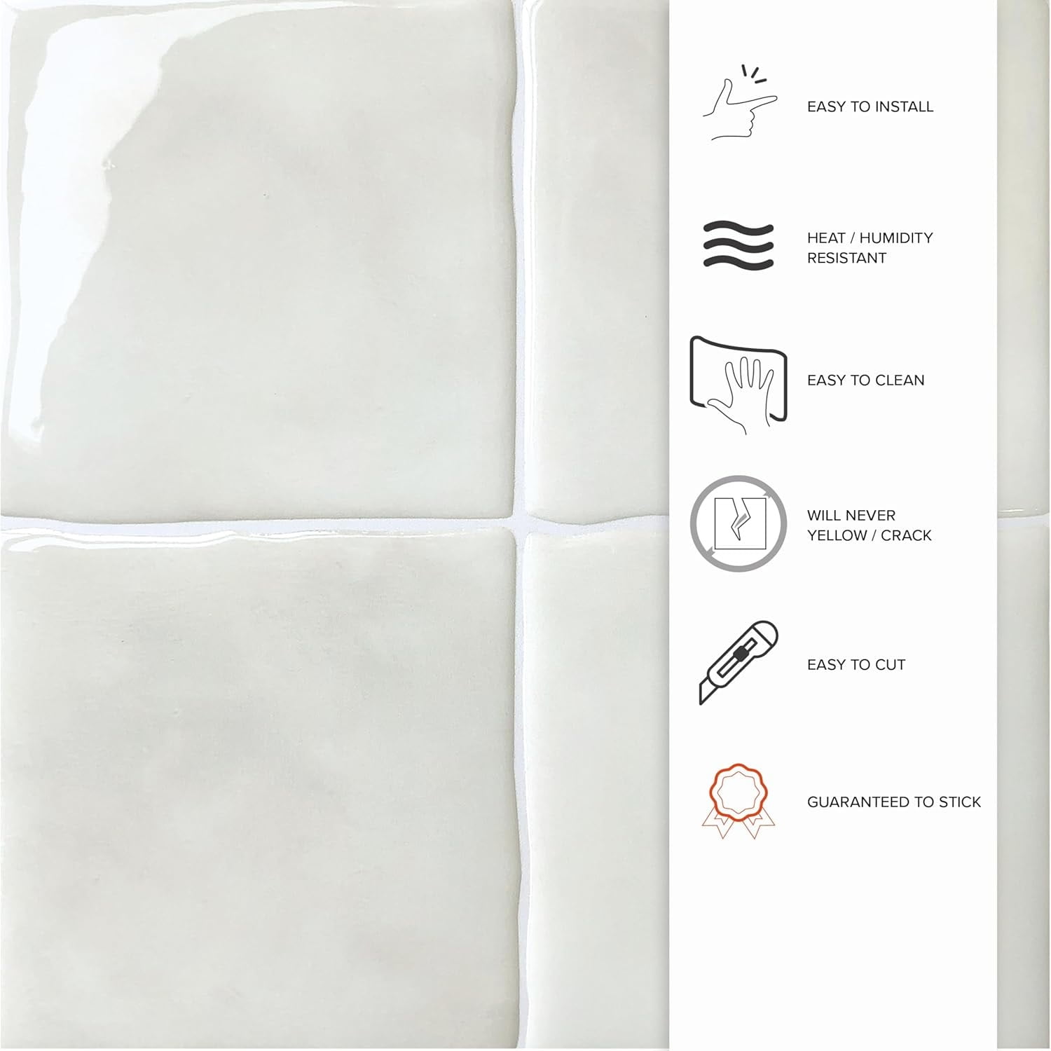 20-Pack Kitchen Backsplash Tile Peel and Stick - 3D Adhesive Peel and Stick Tile Backsplash for Kitchen, Bathroom, Wall Tile