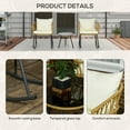 thumbnail image 3 of CoSoTower 3 Piece Bistro Set with Cushions, Outdoor PE Rattan Wicker Patio Rocking Chair with 2 Porch Rocker Chairs, Glass Top Coffee Table Patio Conversation Set, Cream White, 3 of 9