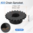 thumbnail image 2 of 2Pack #25 Chain Roller Sprocket 16mm Bore 1/4" Pitch 22 Tooth Keyway 5 x 2.3mm, 2 of 6