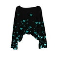 thumbnail image 5 of Aofany Womens Casual Love Heart Shirts Long Sleeve Valentine's Day Tees Long Sleeve Graphic Tees Tops, 5 of 5